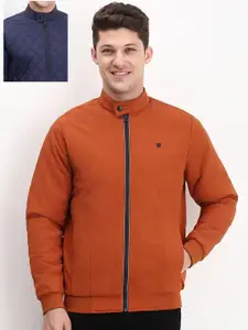 Allen Solly Men Collarless Reversible Bomber Jacket