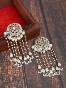 AURAA TRENDS Gold Plated Pearls Drop Earrings