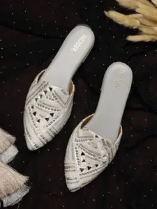 NATSHUZ Women Embellished Mules Flats