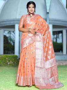 Areca Designer Ethnic Motifs Zari Linen Blend Banarasi Saree