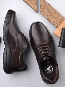 Auserio Men Textured Leather Lace-Ups Formal Shoes