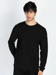 Status Quo Men Solid Round Neck Cotton T-shirt