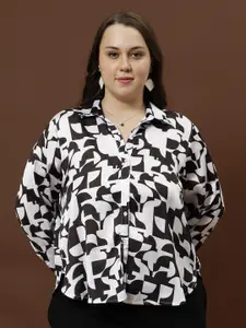 Athena Ample Print Satin Shirt Style Top