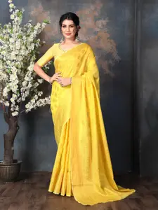 Areca Designer Ethnic Motifs Zari Linen Blend Banarasi Saree