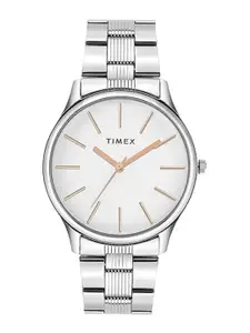 Timex Men Round Brass Dial & Stainless Steel Analogue Watch TWTG73SMU02