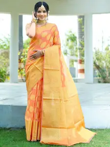Areca Designer Ethnic Motifs Zari Linen Blend Banarasi Saree