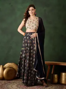 Sangria Floral Printed Lehenga Choli With Dupatta