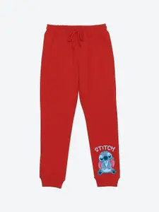 YK Disney Boys Stitch Printed Mid Rise Joggers