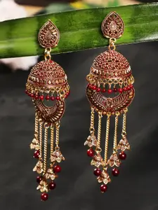 Jazz and Sizzle Gold-Plated Dome Shaped Jhumkas