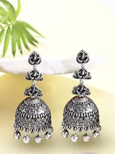 Sangria Morni Medinee Silver-Plated Dome Shaped Jhumkas