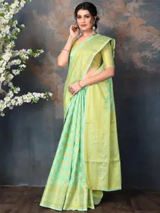 Areca Designer Ethnic Motifs Zari Linen Blend Banarasi Saree