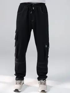 EDRIO Men Mid-Rise Straight-Fit Cargo Track Pants