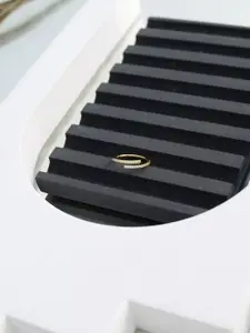 DIAVO 925 Sterling Silver Gold-Plated CZ-Stone Studded Austere Charm Finger Ring