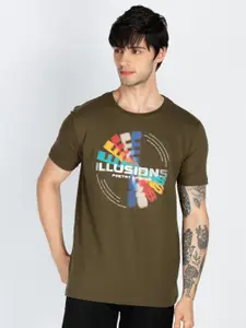 Status Quo Men Graphic Printed Round Neck Cotton T-shirt