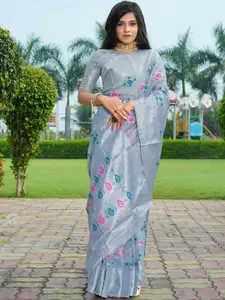 Areca Designer Ethnic Motifs Zari Linen Blend Banarasi Saree