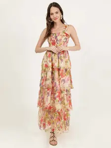 DRIRO Floral Print Maxi Dress