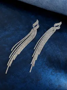 SOHI Silver Plated Crystals Drop Earrings