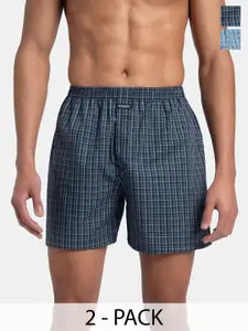 Jockey Pack of 2 Super Combed Mercerized Cotton Checkered Boxer Shorts - 1222