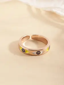 DIAVO 925 Sterling Silver Rose Gold Plated Mystic Evil Eye Ring