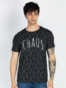 Status Quo Men Typography Printed Round Neck Pure Cotton T-shirt