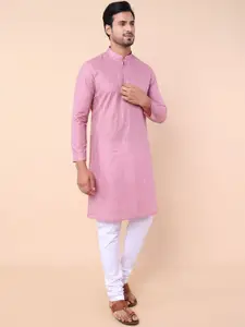 NAMASKAR Striped Printed Straight Kurta