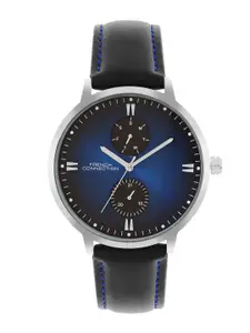 French Connection Men Printed Dial & Leather Straps Analogue Watch FCN066UBL