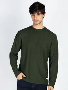 Status Quo Men Solid Round Neck Cotton T-shirt