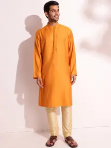 Fabindia Mandarin Collar Thread Work Straight Kurta