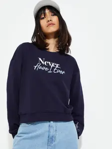 max URB_N Women Relaxed Fit Embroidered Sweatshirt