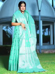 Areca Designer Ethnic Motifs Zari Linen Blend Banarasi Saree