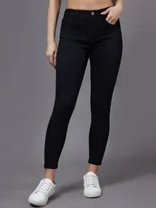 Chemistry Women Black OD Skinny High Rise Clean Look Regular Stretchable Denim Jeans