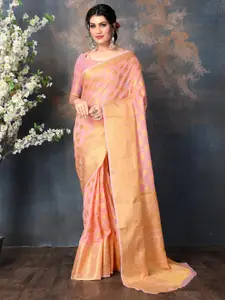 Areca Designer Ethnic Motifs Zari Linen Blend Banarasi Saree