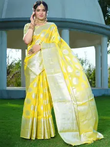 Areca Designer Ethnic Motifs Zari Linen Blend Banarasi Saree