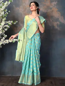 Areca Designer Ethnic Motifs Zari Linen Blend Banarasi Saree