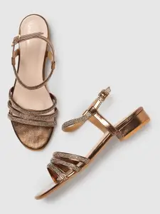 Marc Loire Women Embellished Stone And Beads Party Open Toe Flats