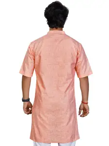 Authentics Band Collar Cotton Linen Straight Kurta