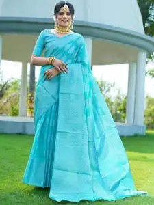 Areca Designer Ethnic Motifs Zari Linen Blend Banarasi Saree