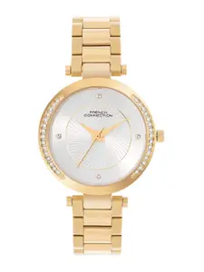 French Connection Women Embellished Dial & Stainless Steel Bracelet Style Straps Analogue Watch FCH07GM