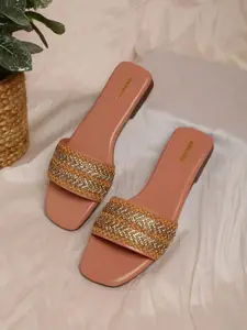 Anouk Women Ethnic Embellished Open Toe Flats