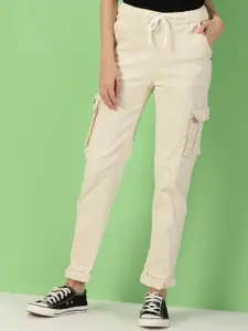 THIRD QUADRANT Women Jean Relaxed Fit High-Rise Cargo Jeans