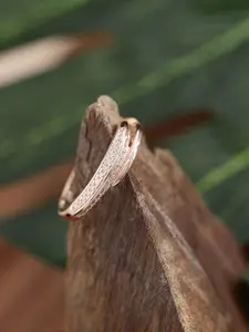 DIAVO 925 Sterling Silver Rose Gold Plated Stone Studded Finger Ring