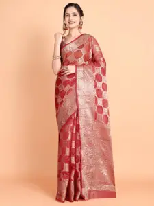 Areca Designer Ethnic Motifs Zari Organza Banarasi Saree