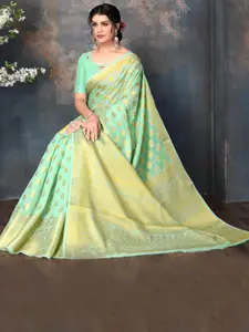 Areca Designer Ethnic Motifs Zari Linen Blend Banarasi Saree