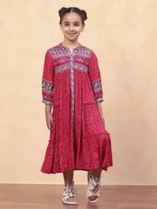 Biba Girls Ethnic Motifs Printed A-Line Dress