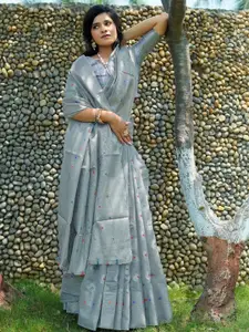 Areca Designer Ethnic Motifs Zari Linen Blend Banarasi Saree