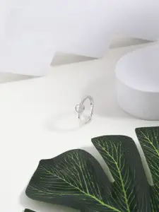 DIAVO Rhodium Plated 925 Sterling Silver Artificial Stones Finger Ring