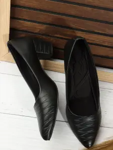 Denill Textured Block Heel Pumps