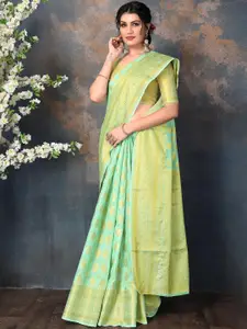 Areca Designer Ethnic Motifs Zari Linen Blend Banarasi Saree