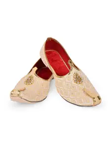 ROYAL KHWAAB Men Woven Design Slip On Mojaris