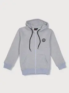 Gini and Jony Boys Cotton Hooded Brand Logo Printed Tailored Jacket